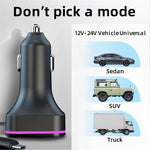 CS3 USB+USB-C 66W Car Charger MP3 Player Bluetooth-compatible FM Transmitter Car Charger with 3 Charging Cables