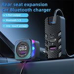CS11 Multi-Port Rear Seat Extended Car Charger Super Fast Car Charger Support Bluetooth-compatible MP3 Play, FM Transmitter