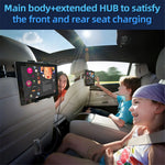 CS11 Multi-Port Rear Seat Extended Car Charger Super Fast Car Charger Support Bluetooth-compatible MP3 Play, FM Transmitter