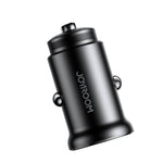 JOYROOM CCN05 Mini 30W USB + Type-C Phone Fast Charging Adapter Aluminum Alloy Car Charger
