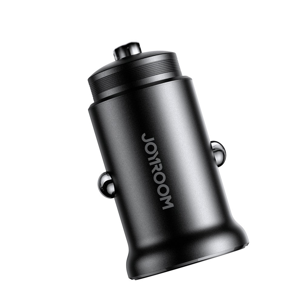 JOYROOM CCN05 Mini 30W USB + Type-C Phone Fast Charging Adapter Aluminum Alloy Car Charger