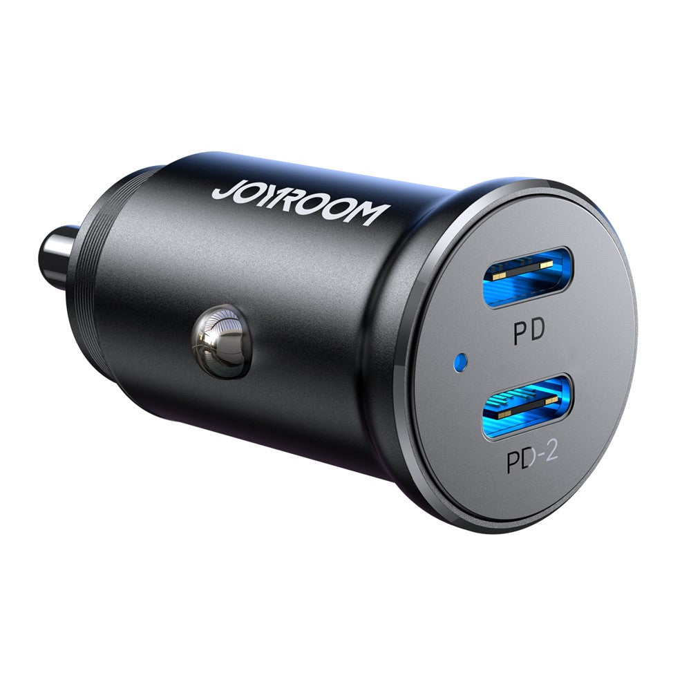 JOYROOM CCN06 Mini 30W Dual Type-C Porte Billader i Aluminiumslegering Telefon PD Hurtigopladningsadapter