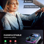 JOYROOM JR-CCB01 Dual mikrofon Bluetooth-kompatibel håndfri opkald musikafspiller 48W Bil Hurtigoplader FM-sender