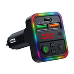P18 Cigarette Lighter Bluetooth-compatible Car MP3 Music Player Hands-Free Calling Car Audio Device with 2USB, Type-C Port