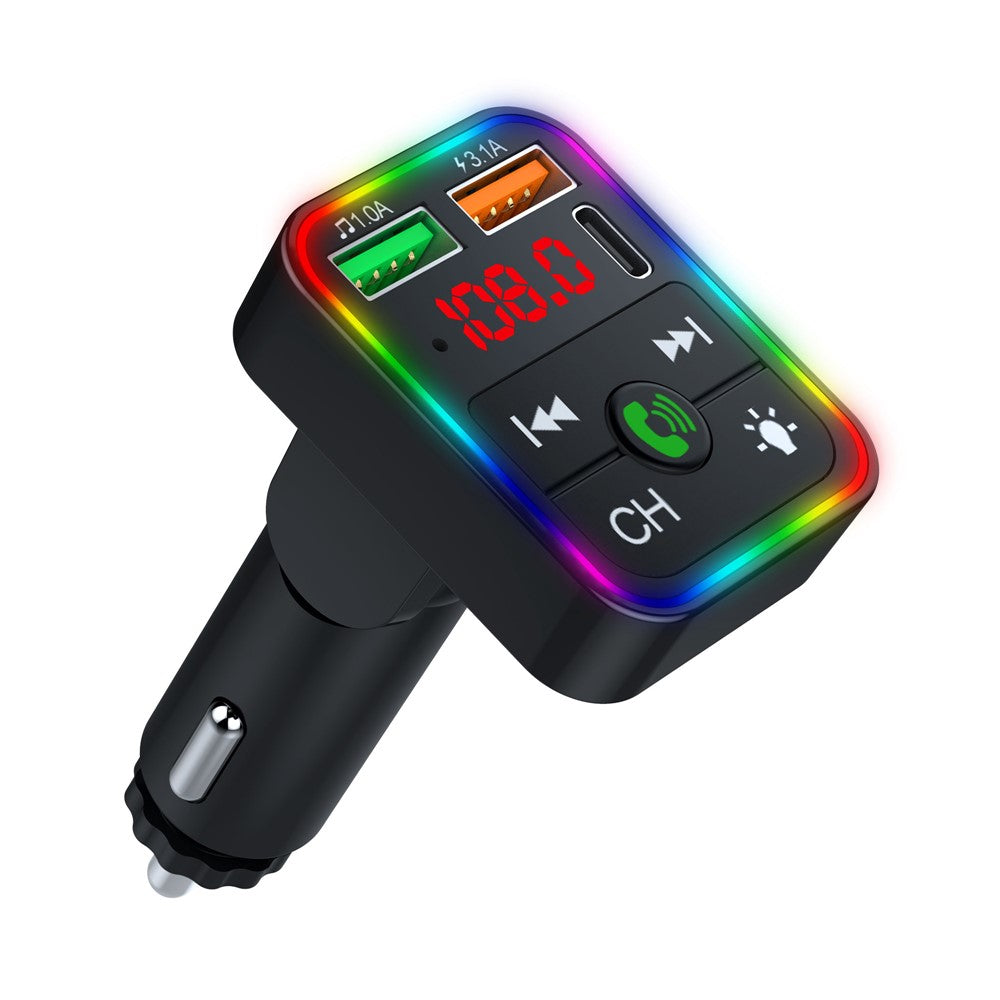 P2 Car Player Charger Dual USB Port Cigarette Lighter Car Charger Support Bluetooth-compatible Hands Free Calling