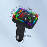 P2 Car Player Charger Dual USB Port Cigarette Lighter Car Charger Support Bluetooth-compatible Hands Free Calling