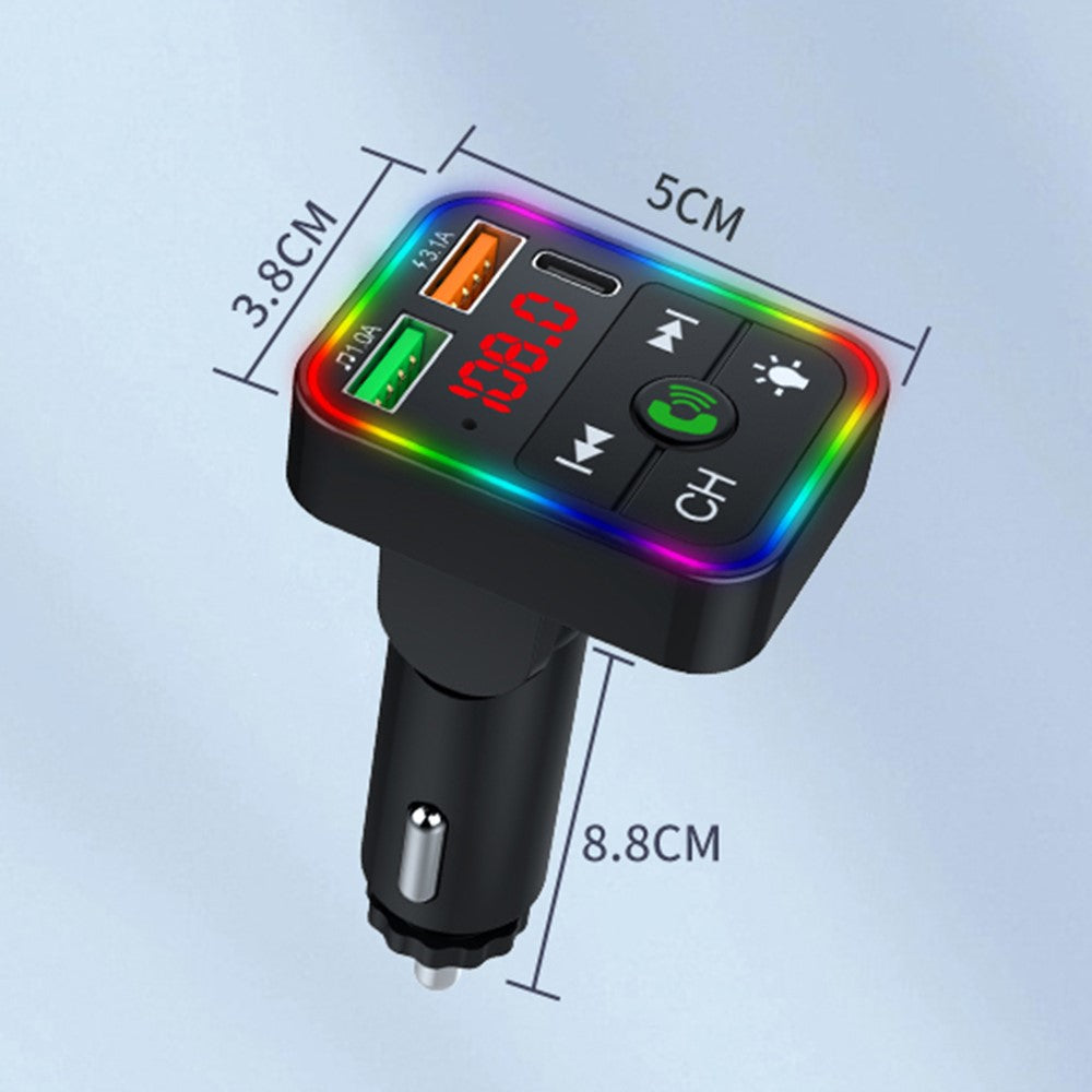 P2 Car Player Charger Dual USB Port Cigarette Lighter Car Charger Support Bluetooth-compatible Hands Free Calling
