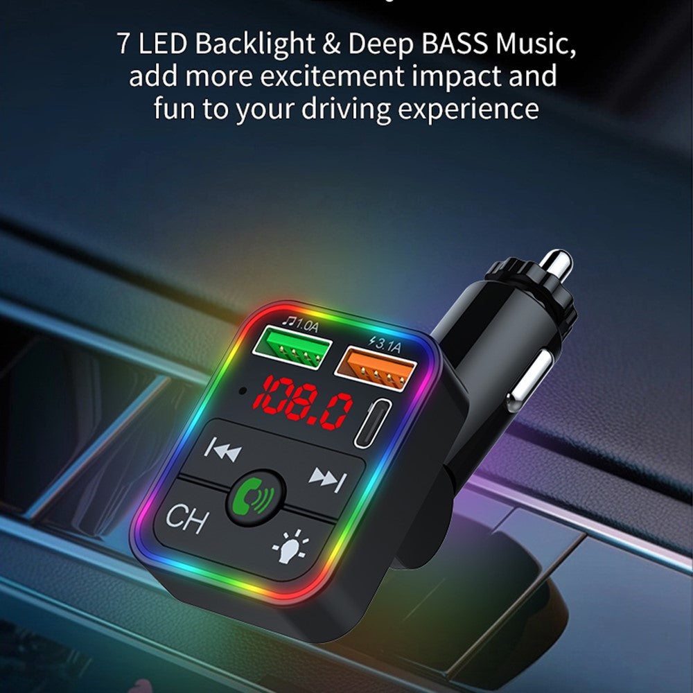 P2 Car Player Charger Dual USB Port Cigarette Lighter Car Charger Support Bluetooth-compatible Hands Free Calling