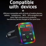 P2 Car Player Charger Dual USB Port Cigarette Lighter Car Charger Support Bluetooth-compatible Hands Free Calling