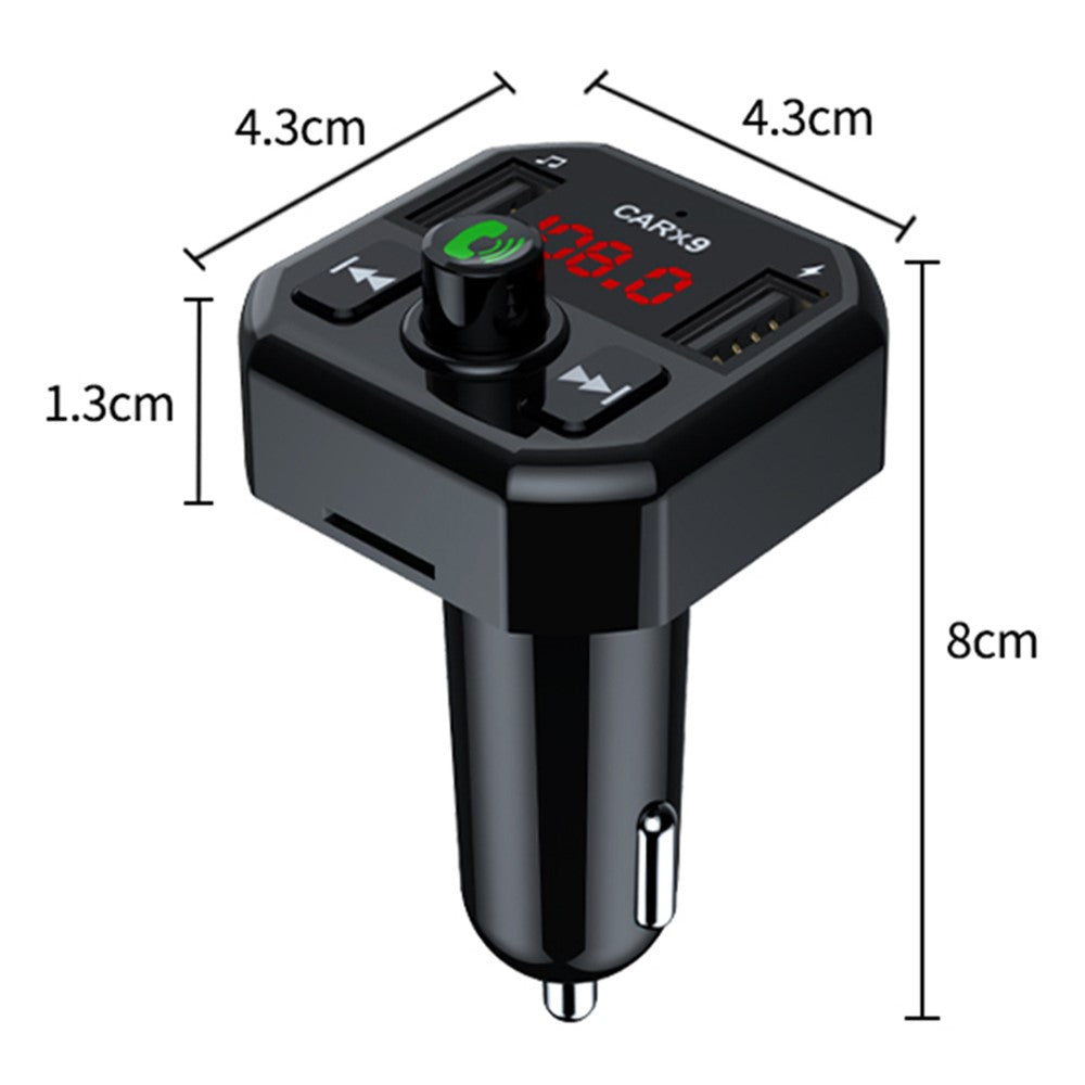 X9 Car MP3 Player Automatic Power-off Memory Bluetooth-compatible Call FM Transmitter with Dual USB Ports