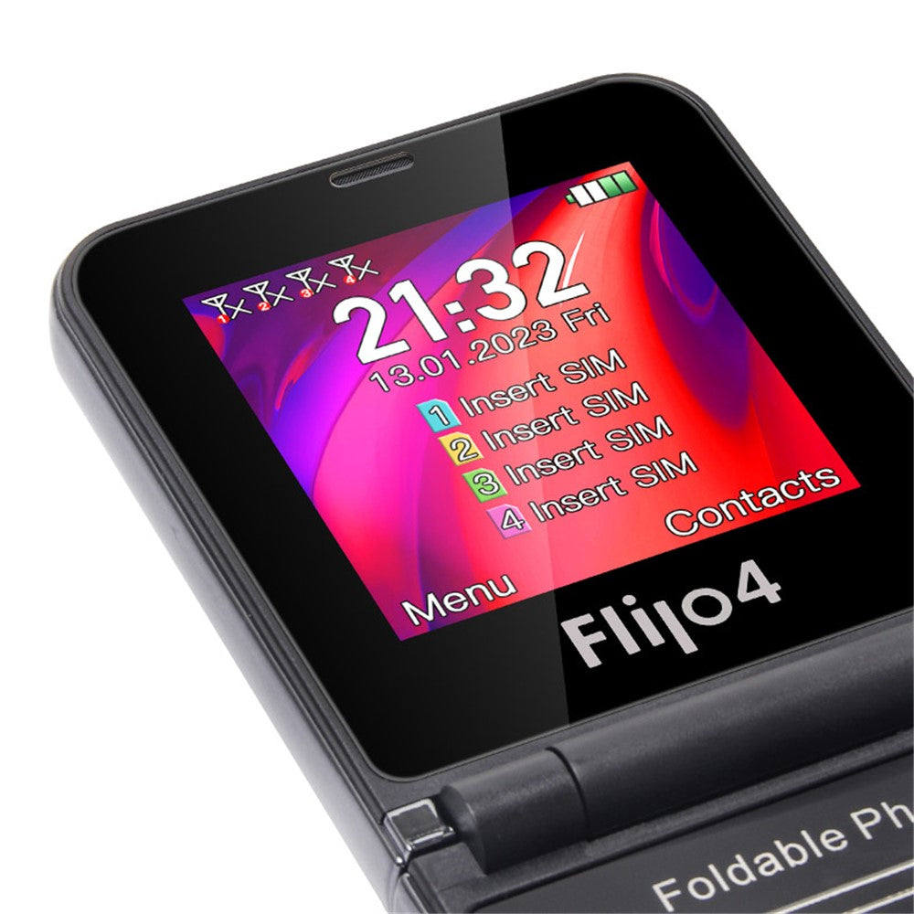 F265 2.55 Inches Cell Phone 4 SIM Cards Keypad Folding Mobile Phone