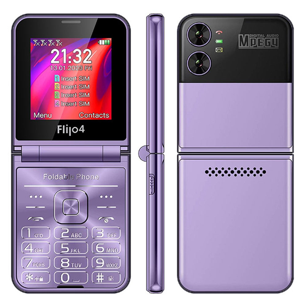 F265 2.55 Inches Cell Phone 4 SIM Cards Keypad Folding Mobile Phone