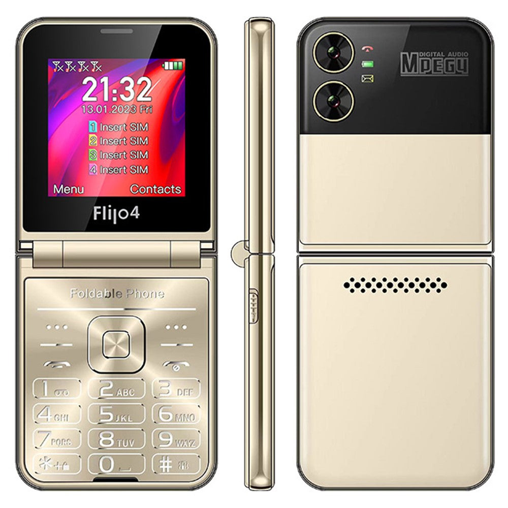 F265 2.55 Inches Cell Phone 4 SIM Cards Keypad Folding Mobile Phone
