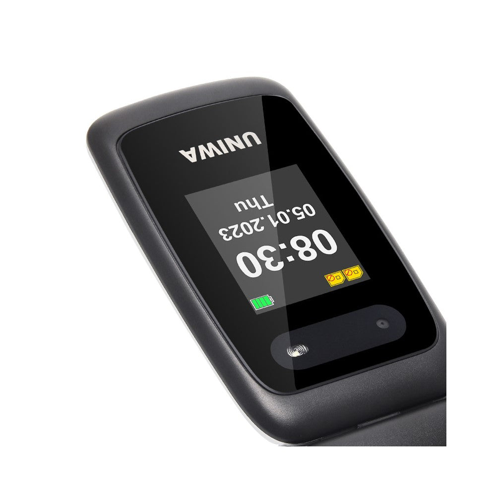 UNIWA V202T 4G Klaptelefon til Ældre med Dobbelt SIM Dobbelt Skærm Basis Mobiltelefon med SOS-knap Trådløs FM-radio