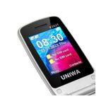 UNIWA V202T 4G Klaptelefon til Ældre med Dobbelt SIM Dobbelt Skærm Basis Mobiltelefon med SOS-knap Trådløs FM-radio