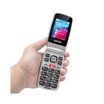 UNIWA V202T 4G Klaptelefon til Ældre med Dobbelt SIM Dobbelt Skærm Basis Mobiltelefon med SOS-knap Trådløs FM-radio