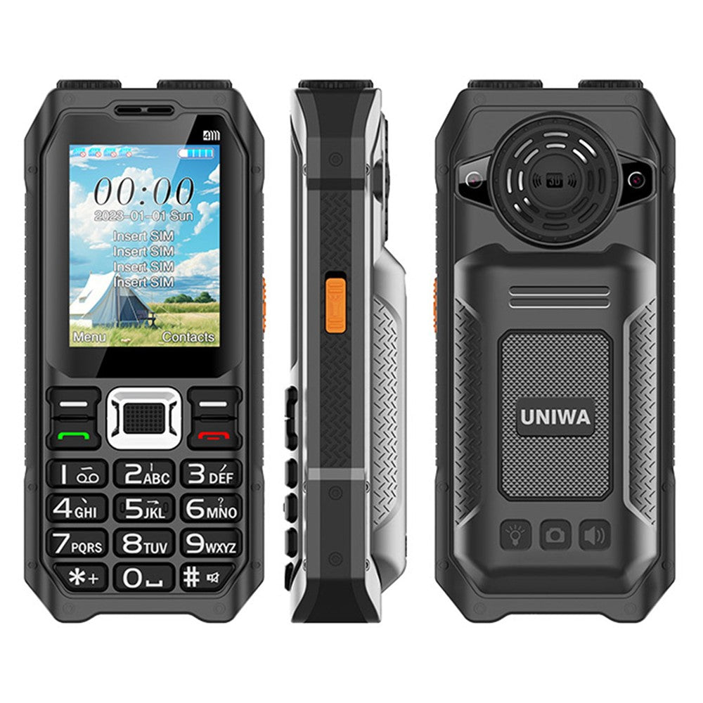 UNIWA M6000 2.4-Inch 2G 4-SIM Cards Ultra Long Standby Cell Phone with Power Bank Function