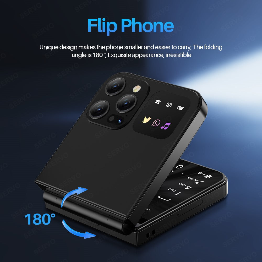 SERVO A50 Pro Dual SIM Flip 2G Bar-mobil för seniorer