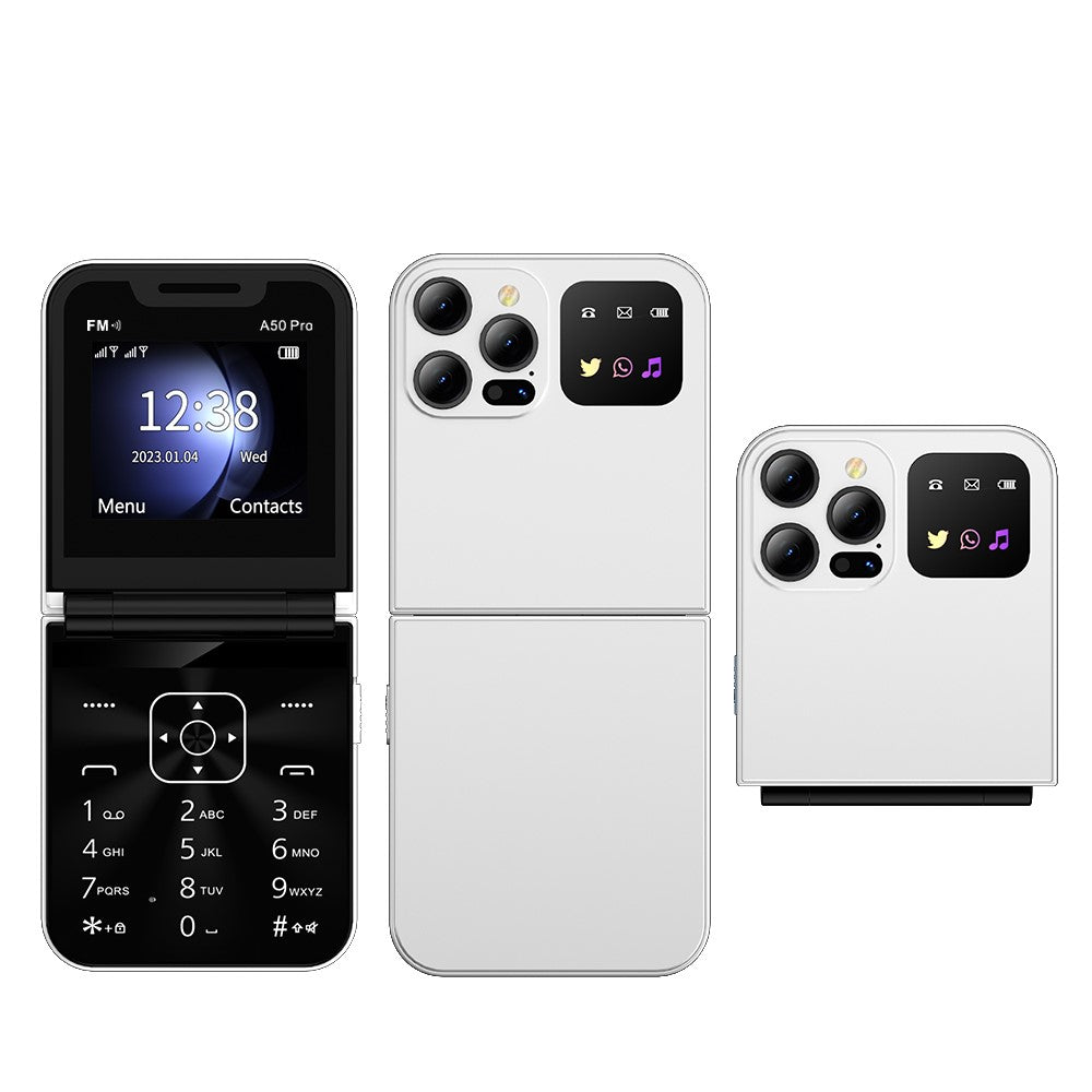 SERVO A50 Pro Dual SIM Flip 2G Bar-mobil för seniorer