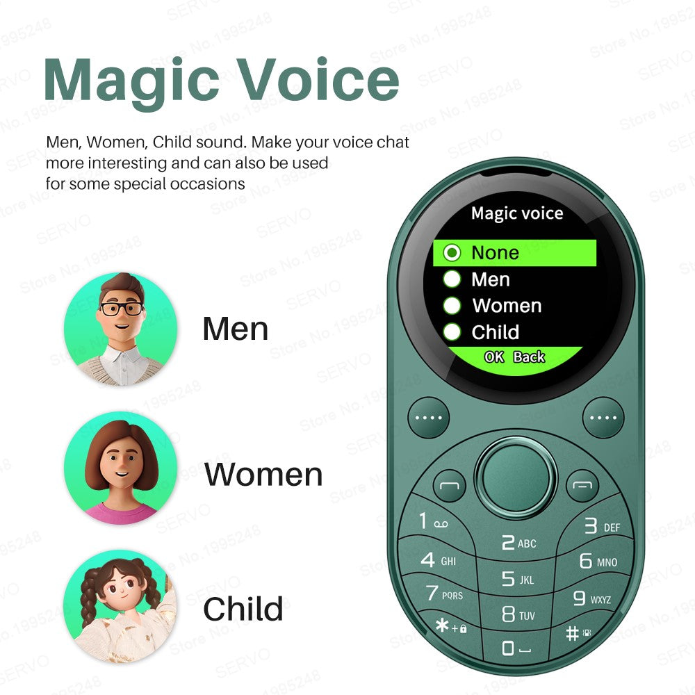SERVO i15 Mini Dual SIM Miniature Circular 2G Feature Phone