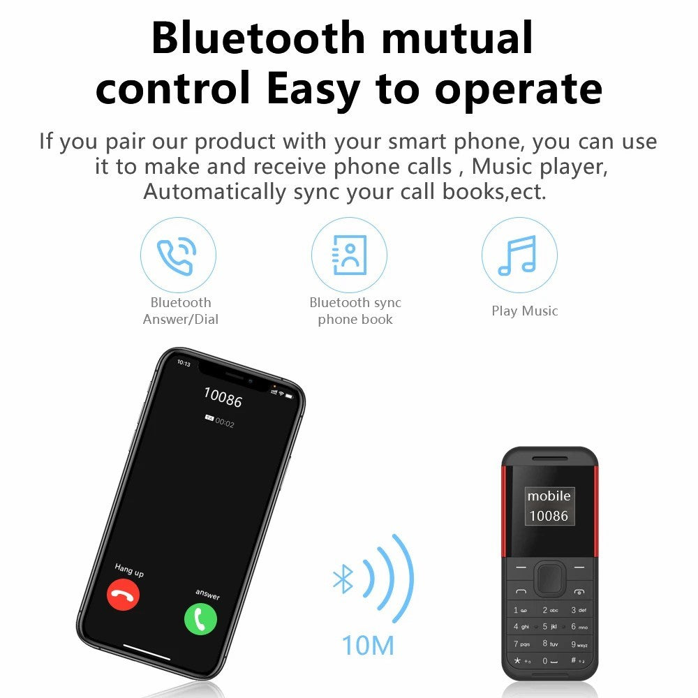 BM222 0.66-Inch Mini Dual SIM Standby Phone Portable Bar Phone