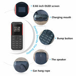 BM222 0.66-Inch Mini Dual SIM Standby Phone Portable Bar Phone