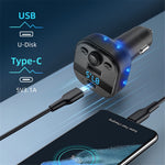 C1 Car Bluetooth-compatible MP3 Player Adapter Hands-free Charging Station with USB+Type-C Ports
