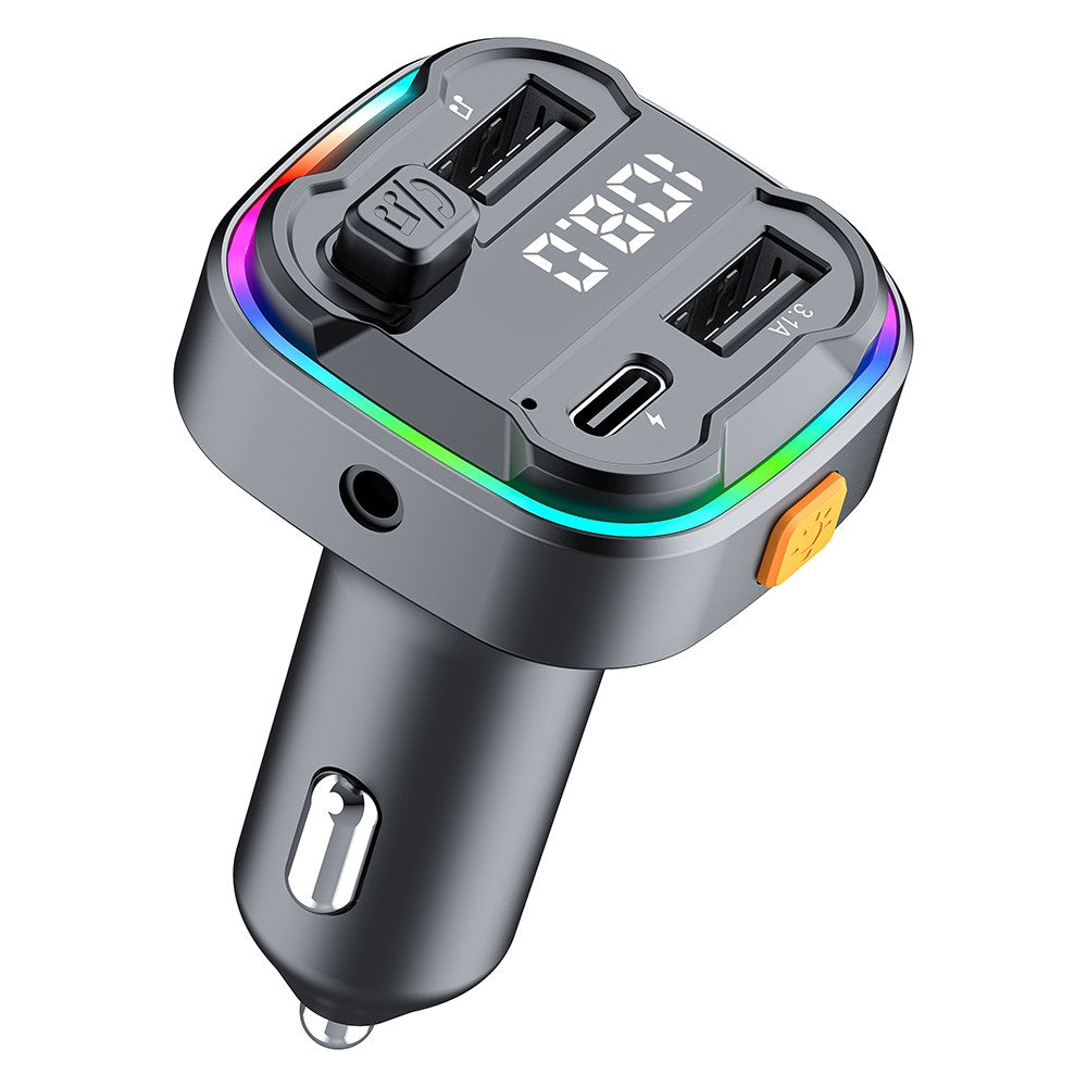 C3 Bluetooth-kompatibel håndfri opkaldsadapter FM-sender bil MP3-musikafspiller Type-C + Dobbelt USB-biloplader