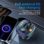 C4S Bluetooth-compatible 5.3 FM Transmitter with Digital Display for Car PD 30W+QC 3.0 Car Charger Audio MP3 Player