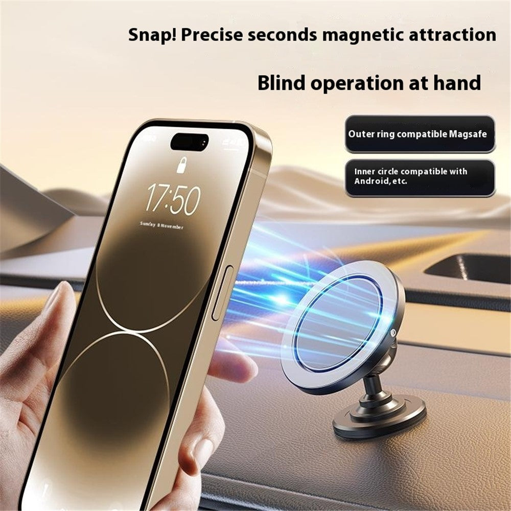 D58 Adhesive Bottom Alloy Car Mount Phone Bracket Magnetic Phone Holder