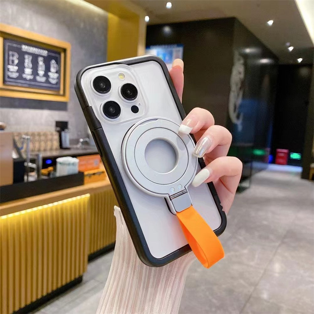 Phone Grip Stand with Finger Loop Strap Magnetic Ring Holder Kickstand for iPhone 15-12