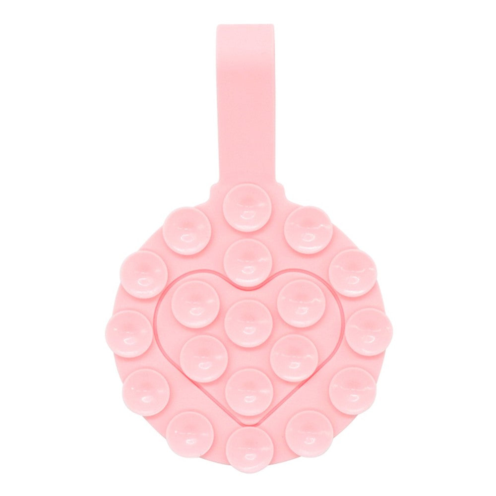 RK-X18 19 Grain Silicone Suction Cup Heart-Shaped Double-Sided Phone Holder Detachable Phone Mount