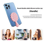 RK-X18 19 Grain Silicone Suction Cup Heart-Shaped Double-Sided Phone Holder Detachable Phone Mount
