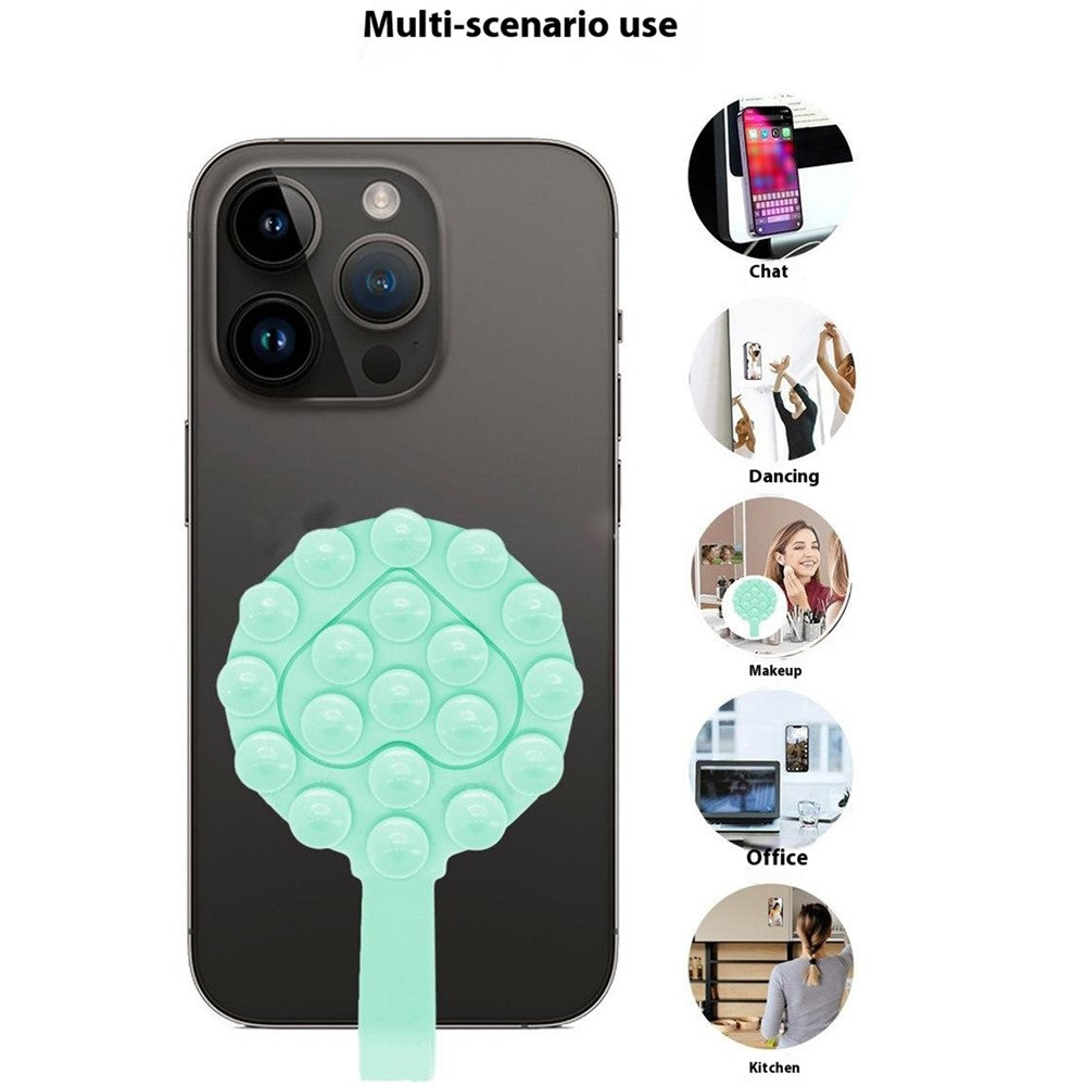 RK-X18 19 Grain Silicone Suction Cup Heart-Shaped Double-Sided Phone Holder Detachable Phone Mount