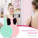 RK-X18 19 Grain Silicone Suction Cup Heart-Shaped Double-Sided Phone Holder Detachable Phone Mount