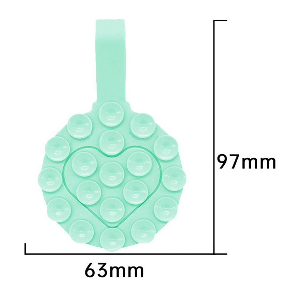 RK-X18 19 Grain Silicone Suction Cup Heart-Shaped Double-Sided Phone Holder Detachable Phone Mount