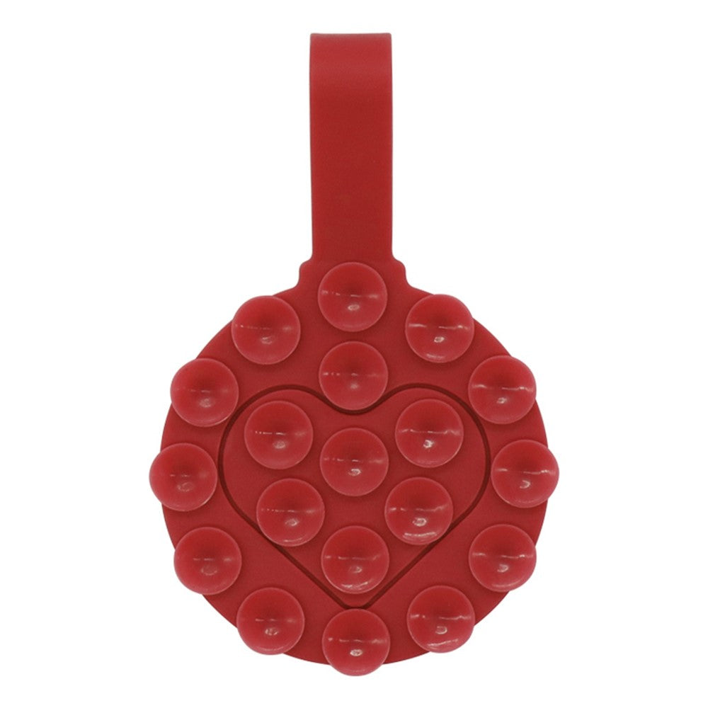 RK-X18 19 Grain Silicone Suction Cup Heart-Shaped Double-Sided Phone Holder Detachable Phone Mount