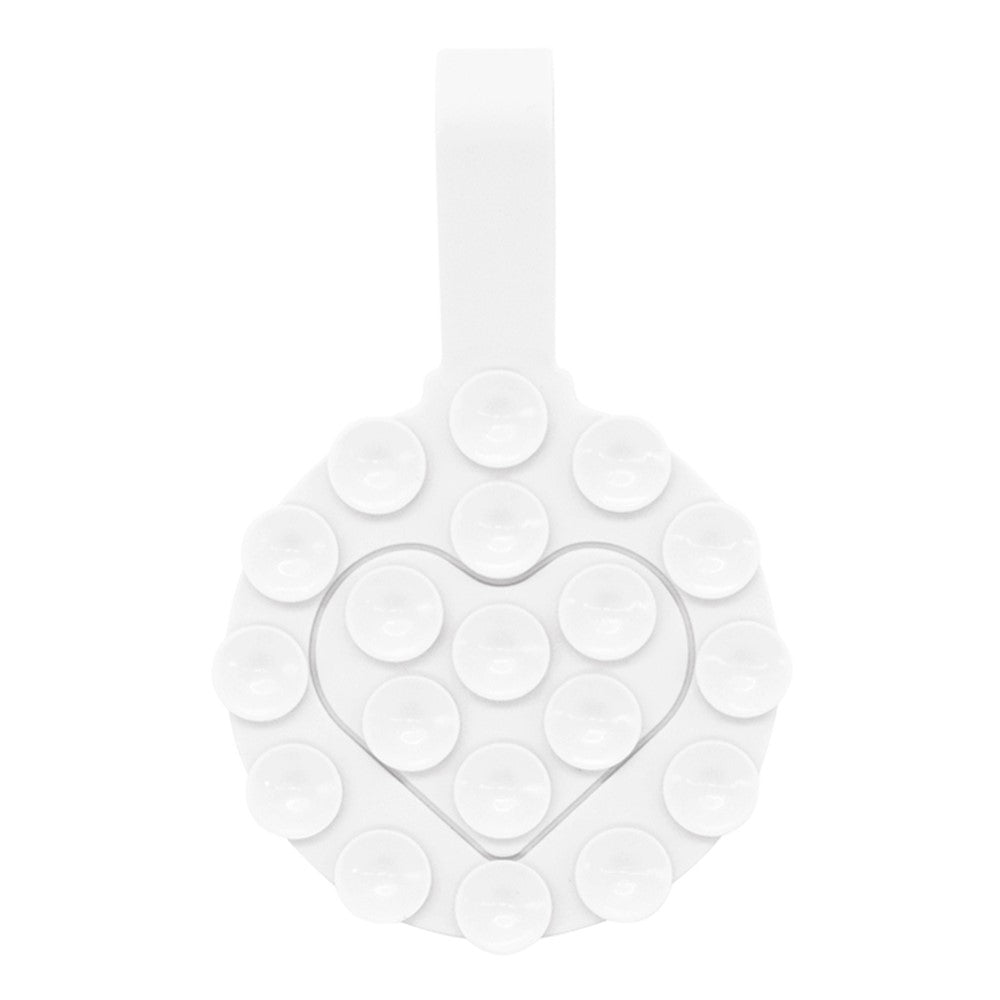RK-X18 19 Grain Silicone Suction Cup Heart-Shaped Double-Sided Phone Holder Detachable Phone Mount