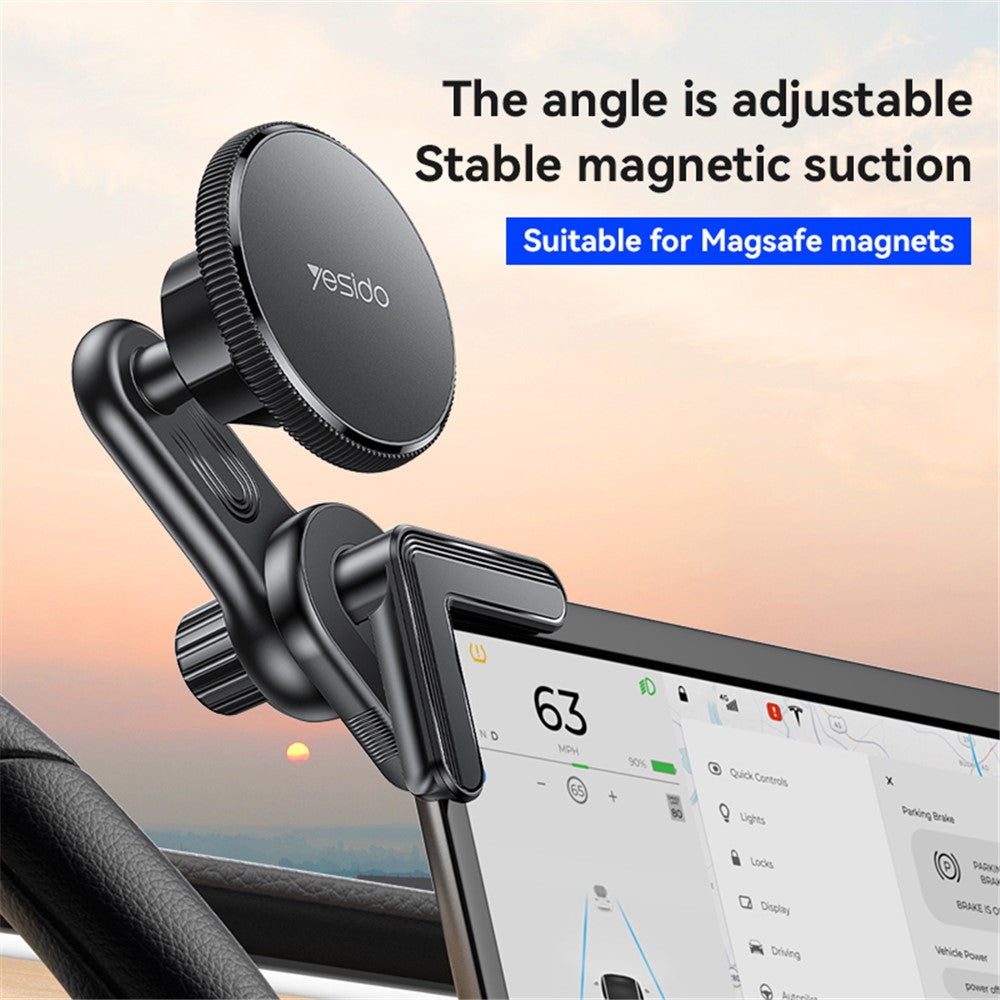 YESIDO C213 Floating Screen Clip-On Magnetic Holder for iPhone 12 / 13 / 14 / 15 / 16 Series, 360-Degree Rotation