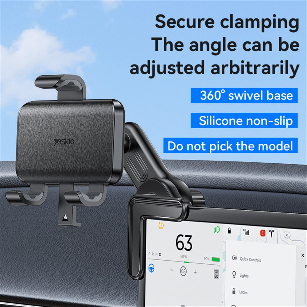 YESIDO C250 Floating Screen Clip-On Phone Holder, 360-Degree Rotating