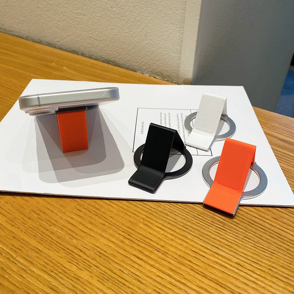 Alloy + PU Leather Kickstand Phone Holder