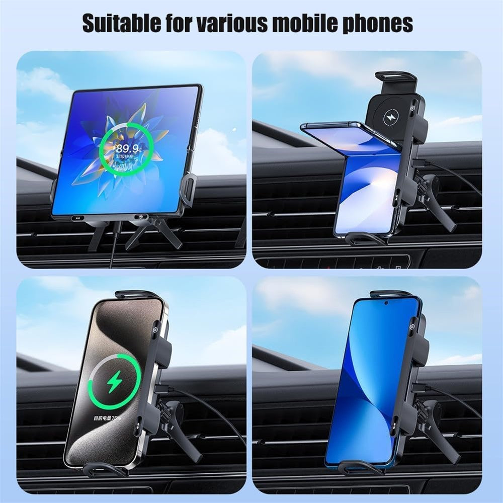 15W Car Air Outlet Rotating Wireless Charging Phone Holder (Air Outlet Model)