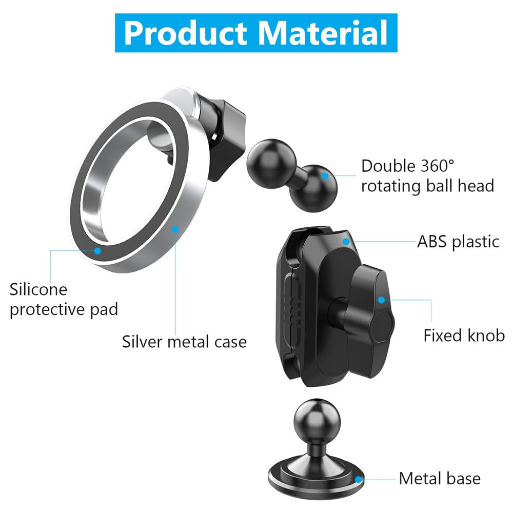 159A Adhesive Base Magnetic Car Dashboard Mount Phone Holder Bracket with 360 Degree Rotation