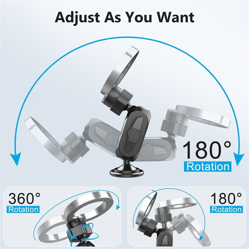 159A Adhesive Base Magnetic Car Dashboard Mount Phone Holder Bracket with 360 Degree Rotation