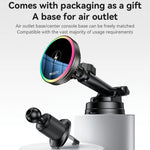 YESIDO C315 Car Wireless Charger Set Suction Cup Air Vent Mount RGB Lighting Cooling Fan 15W Fast Charging Stand