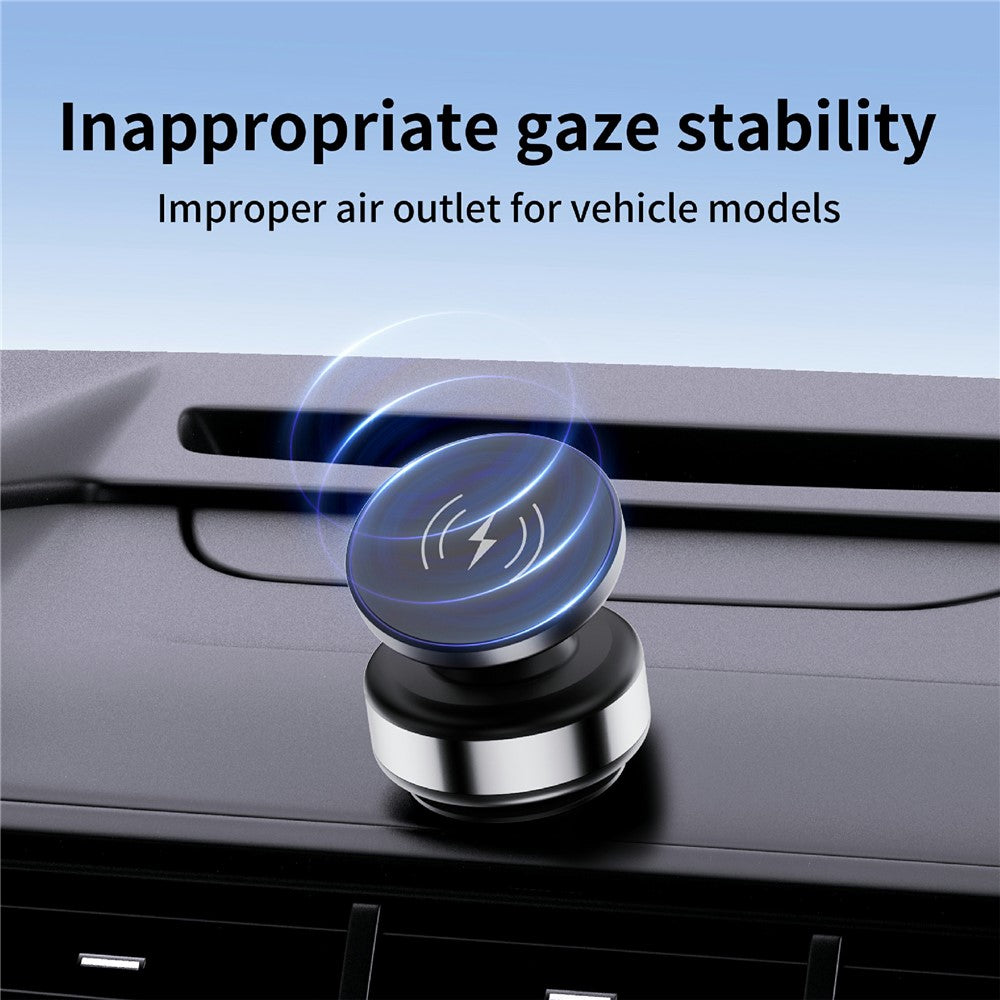 X9C Car Magnetic Suction Vacuum Phone Holder 360-Degree Rotation Wireless Charging Navigation Stand