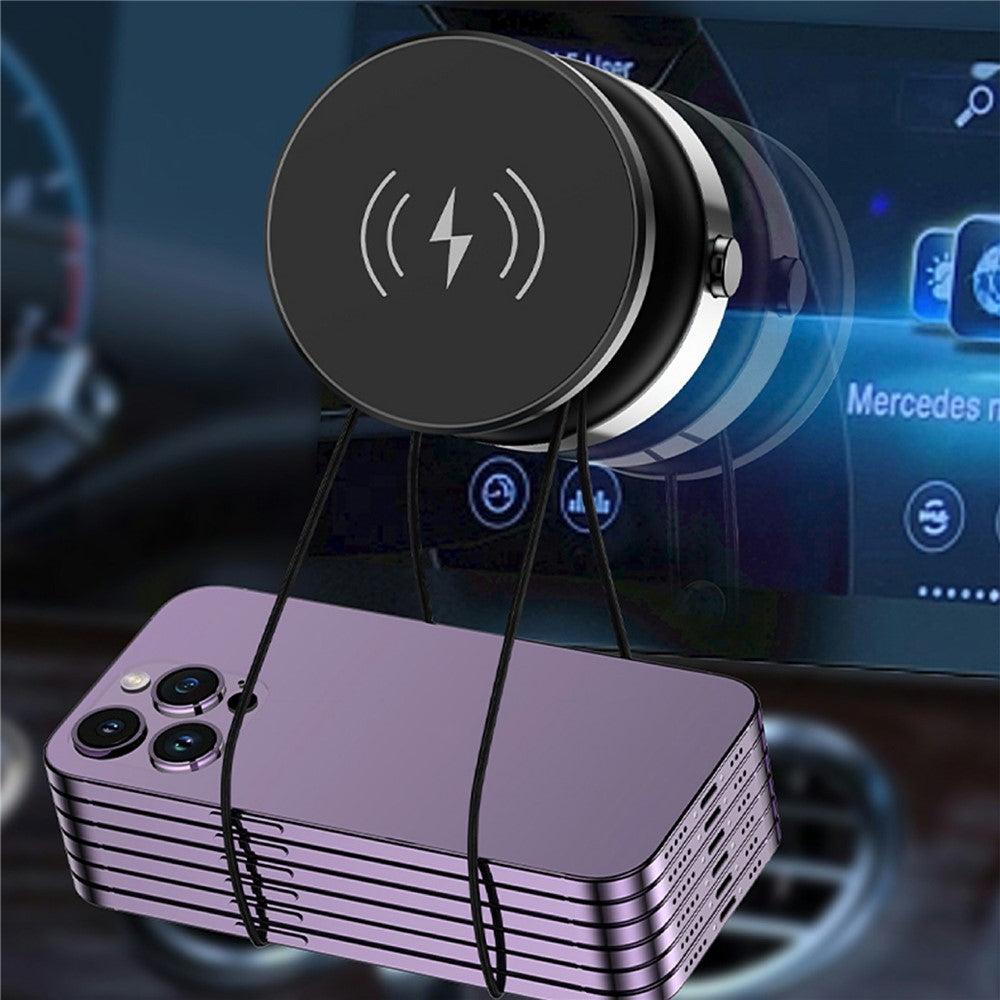 X9C Car Magnetic Suction Vacuum Phone Holder 360-Degree Rotation Wireless Charging Navigation Stand