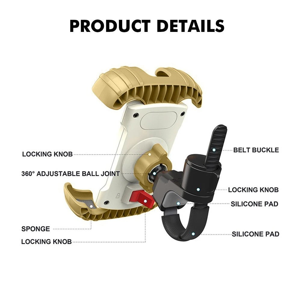 Z012 Motorcycle Bicycle Handlebar Phone Mount 360 Degree Rotation Universal Cellphone Holder