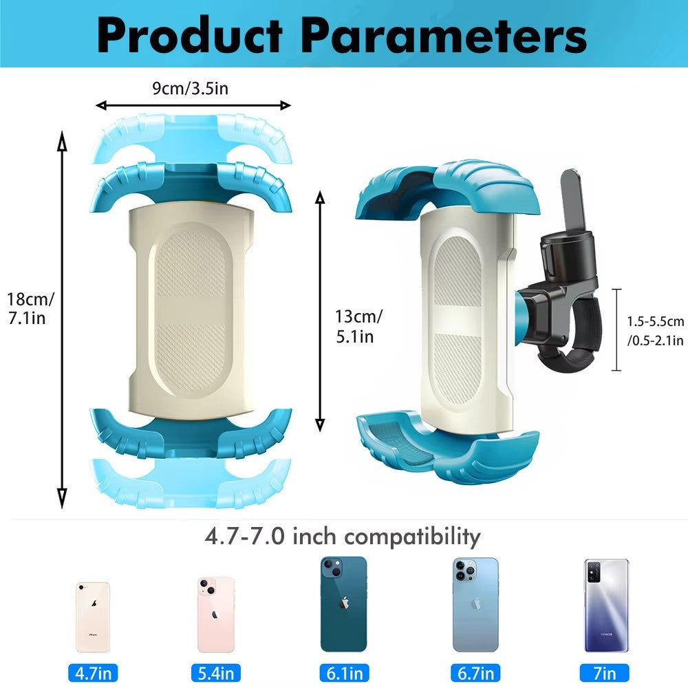 Z012 Motorcycle Bicycle Handlebar Phone Mount 360 Degree Rotation Universal Cellphone Holder