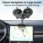 LANPARTE RBA-P2L Dual Suction Cup Tablet Stand Extended Version Universal Car Holder Mount with Adjustable Arm